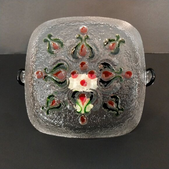 Walther Glass Crystal Dish With Handle Bowl Basket West Germany Vintage - Picture 3 of 6